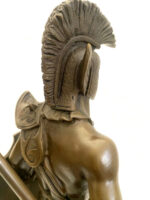 Bronzefigur Spartaner mit Speer und Schild - Bronze Krieger auf Marmorsockel – Bild 14