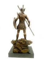 Bronzefigur Spartaner mit Speer und Schild - Bronze Krieger auf Marmorsockel – Bild 5