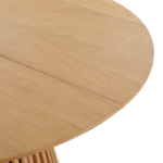 Lewis - Runder Lamellen-Esszimmer-Tisch in Eichenfurnier mit Ausziehfunktion 120/160/200 cm - 2 Zusatzplatten inklusive – Bild 12