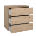 Maise Kommode H:70 x B:70 x T:41 cm mit 3 Schubladen in Eichenoptik – Bild 3