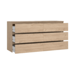 Maise Kommode H:70 x B:138 x B:41 cm mit 6 Schubladen in Eichenoptik – Bild 4