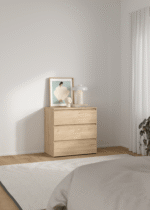 Maise Kommode H:70 x B:70 x T:41 cm mit 3 Schubladen in Eichenoptik – Bild 2