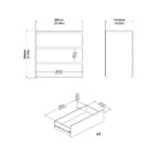 Maise Kommode H:70 x B:70 x T:41 cm mit 3 Schubladen in Eichenoptik – Bild 8