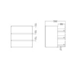 Maise Kommode H:70 x B:70 x T:41 cm mit 3 Schubladen in Eichenoptik – Bild 9