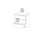 Maise Kommode H:70 x B:70 x T:41 cm mit 3 Schubladen in Eichenoptik – Bild 10