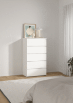 Maise Kommode H:114 x B:65 x T:41 cm mit 5 Schubladen in weiß – Bild 2