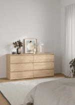 Maise Kommode H:70 x B:138 x B:41 cm mit 6 Schubladen in Eichenoptik – Bild 2