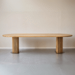 Matteo - Dielentisch mit Lattenrost aus geölter/natürlicher massiver Eiche 300x120x77 cm – Bild 4