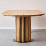 Matteo - Dielentisch mit Lattenrost aus geölter/natürlicher massiver Eiche 300x120x77 cm – Bild 3