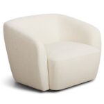 Melisa - Sessel aus weißem Bouclé B: 104 T: 82 H:66 cm