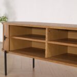 Florence Jalousi TV-Tisch mit Lamellen in Eiche 138x40x55 cm – Bild 5
