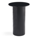 Milas runder Bartisch in Schwarz 80×105 cm