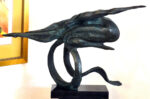 Bronze Akt -Weiblicher Akt mit Reif auf Marmorsockel -handsigniert Milo – Bild 11