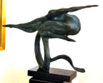Bronze Akt -Weiblicher Akt mit Reif auf Marmorsockel -handsigniert Milo – Bild 10