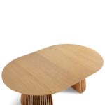 Lewis - Rundes Lamel-Esstisch in Eichenfurnier mit Ausziehfunktion 150/190/230 CM - 2 Erweiterungsplatten enthalten – Bild 11