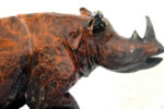 Bronzefigur - Panzernashorn in Bronze auf Marmorsockel mit Künstlersignatur – Bild 2