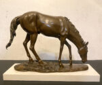 Bronzefigur- Pferd in Bronze nach Pierre Jules Mene auf  Marmorplatte signiert – Bild 2