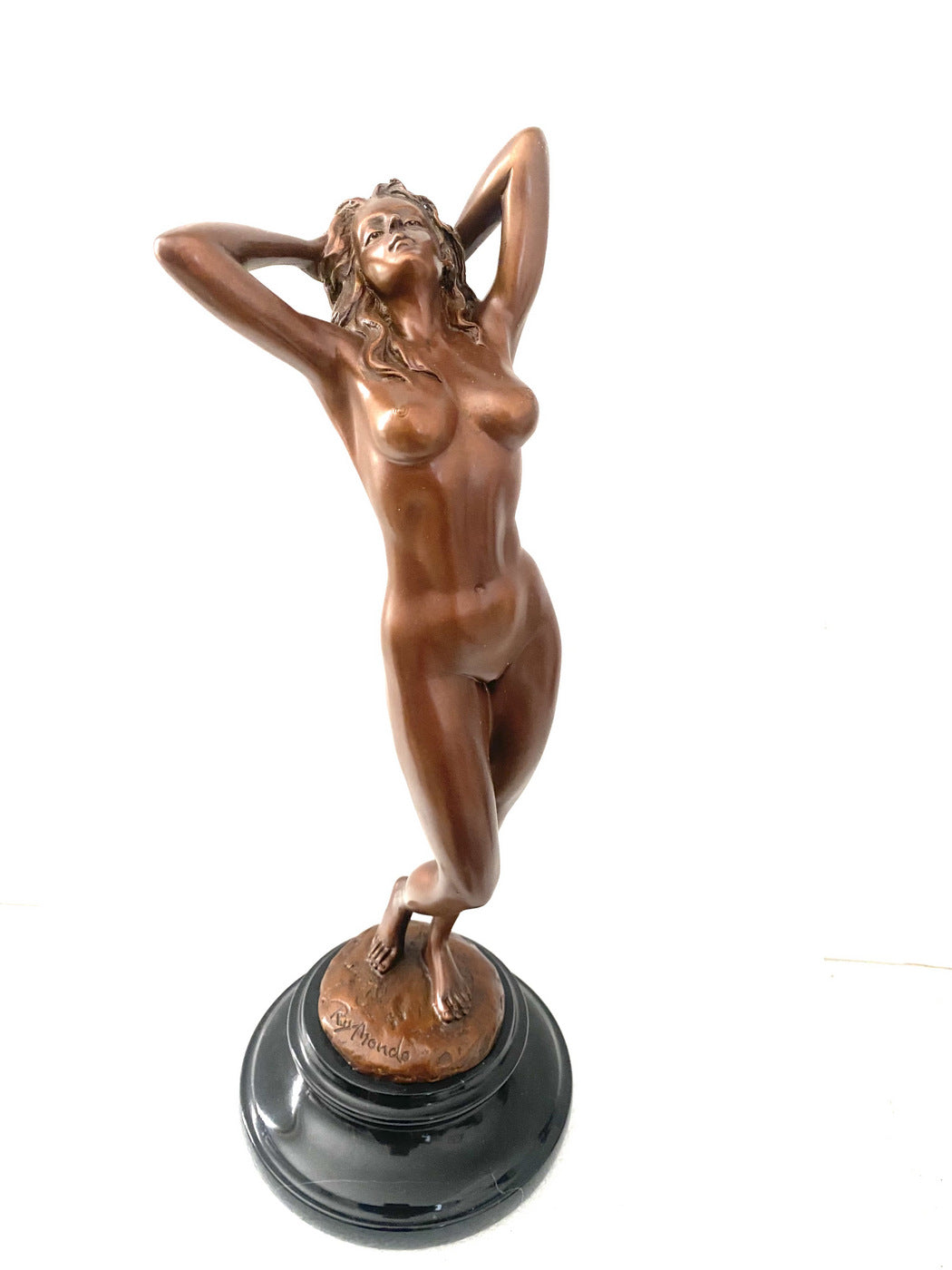 Raymondo-Bronzefigur-001_179111ee-98c2-44db-919e-2fab94bb8b15 Stilvoller Bronze Akt von Raymondo mit Künstler Signatur 2. Auflage/ durchlaufend nummeriert – Bild 1