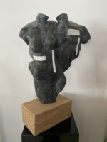Bronzeskulptur - Moderne Kunst Bronze Akt auf  Eichen Sockel signiert Raymondo – Bild 10