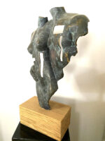 Bronzeskulptur - Moderne Kunst Bronze Akt auf  Eichen Sockel signiert Raymondo – Bild 3