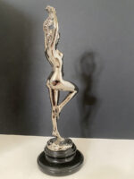 Bronzefigur -Akt von Raymondo verchromt mit Künstlersignatur limitiert num.10/10 – Bild 2
