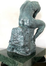 Moderne Kunst -Bronze Statue - Der Denker auf Marmorsockel signiert Rodin – Bild 6
