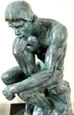 Moderne Kunst -Bronze Statue - Der Denker auf Marmorsockel signiert Rodin – Bild 9