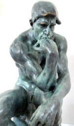 Moderne Kunst -Bronze Statue - Der Denker auf Marmorsockel signiert Rodin – Bild 11