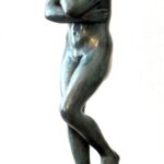 Moderne Kunst - Bronze Skulptur - Eva signiert Rodin auf Marmorsockel
