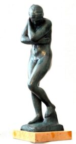 Moderne Kunst - Bronze Skulptur - Eva signiert Rodin auf Marmorsockel