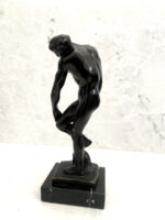Adam nach Auguste Rodin Bronzefigur Nachguss signiert auf Marmorsockel – Bild 3