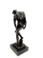 Adam nach Auguste Rodin Bronzefigur Nachguss signiert auf Marmorsockel – Bild 4