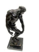 Adam nach Auguste Rodin Bronzefigur Nachguss signiert auf Marmorsockel – Bild 5