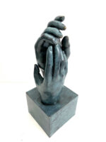 Skulptur "Die Kathedrale" (1908) Bronzeskulptur signiert Rodin auf Bronzesockel – Bild 2