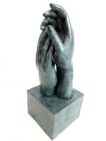 Skulptur "Die Kathedrale" (1908) Bronzeskulptur signiert Rodin auf Bronzesockel – Bild 4