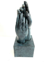 Skulptur "Die Kathedrale" (1908) Bronzeskulptur signiert Rodin auf Bronzesockel – Bild 6