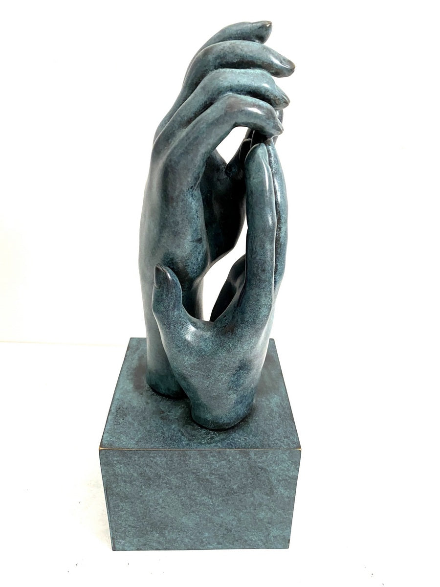 RodinHaende Skulptur "Die Kathedrale" (1908) Bronzeskulptur signiert Rodin auf Bronzesockel – Bild 1
