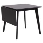 Rickie - Schwarzer ausklappbarer Klapptisch mit Verlängerungsplatte aus lackiertem Eichenfurnier - 80/120 x 80 cm.