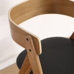 Samantha Holzstuhl in Eiche mit schwarzem PU-Sitz – Bild 6
