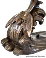 Großer Bronze Schwertfisch auf edlem weißen Marmor mit Künstlersignatur – Bild 4