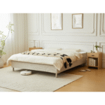 Premium Boxspringbett in Beige 180x200 cm mit 7 cm Memoryschaum-Topper, inkl. Bettbeine in Chrom – Bild 6