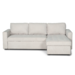 Sinus Schlafsofa mit Chaiselongue und Stauraum in beige, Rechts Und Links Wendbar