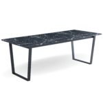 Karl - Esstisch in Mattschwarz mit Marmoroptik - 210cm x 90cm
