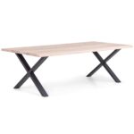 Aura Massivholztisch - 300 x 95 cm - Weiß geölt mit Kreuzbeinen (Nicht für Zusatzplatten vorbereitet) – Bild 2