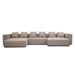Hailey – Rechtsseitiges Chaiselongue-Modulsofa mit Hocker sand L: 415 x T: 172 x H: 65 cm