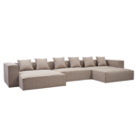 Hailey – Linksseitiges Chaiselongue-Modulsofa mit Hocker in Sand L: 415 x T: 172 x H: 65 cm – Bild 6