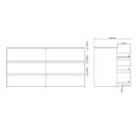 Maise Kommode 70x138x41 cm mit 6 Schubladen in weiß – Bild 9