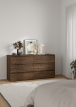 Maise Kommode H:70 x B:138 x B:41 cm mit 6 Schubladen in Räuchereichenoptik – Bild 2