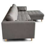 Brandy – Sofa mit Chaiselongue, rechts und links Wendbar, grau - L: 290 x T: 96 x H: 80 cm – Bild 9