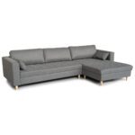 Brandy – Sofa mit Chaiselongue, rechts und links Wendbar, grau - L: 290 x T: 96 x H: 80 cm – Bild 10